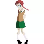 Shy girl cartoon image
