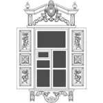 בתמונה וקטורית של טיפוסי חלון loghouse סיבירי