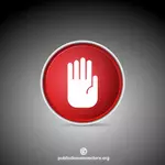 Stop sign with hand gesture