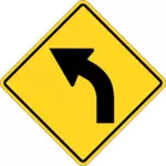 ターン左の交通道路標識ベクトル画像