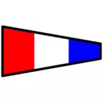 Tre-färgade signal flagga