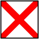 Červený x symbol vlajky