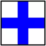Blå och vit signal flagga