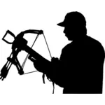 Moderne kruisboog hunter silhouet vector afbeelding