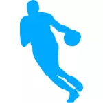 Pemain basket dalam tindakan vektor gambar