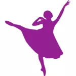 Krásná baletka v fialová