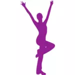 Jumping dancer silhouette