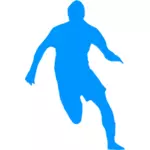 Blå fotboll spelare bild
