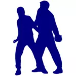 Blue handball silhouette