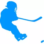 Blå hockeyspiller