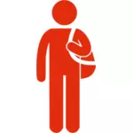 Vettore di sagoma, disegno dell'uomo con la borsa