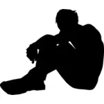 Resting man vector silhouette
