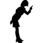 Angry woman silhouette
