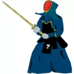 Kendo arte martiale luptător vector ilustrare