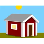 Vector graphics of red booth home
