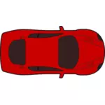 Kırmızı yarış araba üstten görünüm vektör