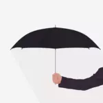 Détenant une image vectorielle de parapluie