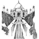 Taj Mahal ditarik oleh pensil ilustrasi