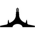 La silueta del Cairn de monumento de la paz
