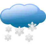 Ícone azul escuro Previsão para ilustração vetorial de neve