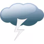Mörkblå overcloud thunder tecken vektor ClipArt