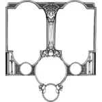 Vektorgrafikk av seks ramme ornament