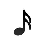 Sixteenth note with stem facing up vector image