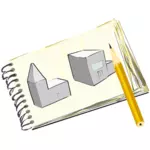 Notepad dengan jalan sketsa