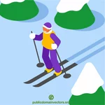 Skieur sur la pente