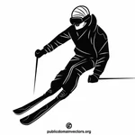 स्की ढलान पर खिलाड़ी