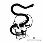 Crâne avec un serpent noir