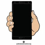Smartphone nero in una mano