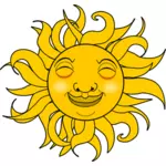 Летом улыбающееся солнце векторное изображение