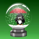 Pingviini lumisadepallovektorikuvassa