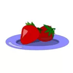 Jordbær på en plate vektortegning