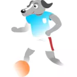 כדורגל הכלב בתמונה וקטורית