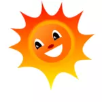 Gülümseyen güneş vektör çizim. Vektör