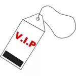 Kuva punaisesta ja mustasta VIP-tunnisteesta