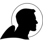 Masculin astronaut profil silueta vector imagine