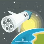 Rocket in ruimte vector illustraties