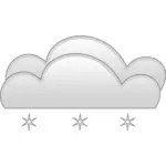 Vector graphics of pastel colored overcloud snow sign