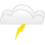 Pastel gekleurde overcloud thunder teken vector afbeelding