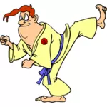 Karate man utövar vektor ClipArt