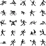 25 sportovní symboly vektorový obrázek