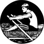 Rower silhouette vector image