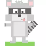 Square animal cartoon raccoon vector illustration