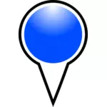 Mapa de ilustración de vector puntero color azul