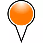 Peta pointer warna oranye vektor grafis