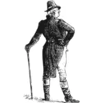 Fotokopi vektor image av en klassisk gentleman i støvlene