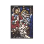 Heilige Familie in Glasmalerei-Vektor-illustration